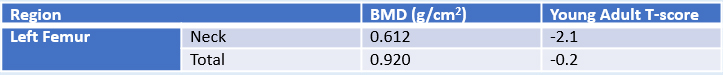 DXA scan following 1 year
